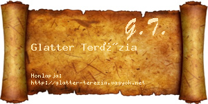 Glatter Terézia névjegykártya